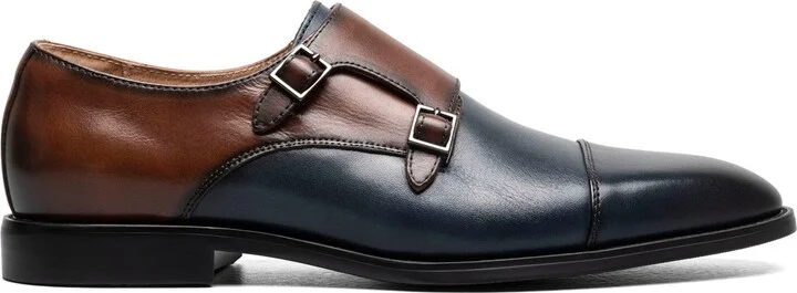 Stacy Adams Men's Raythorne Cap Toe Double Monk Strap Shoes - Brown/gray - Image 8