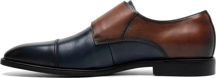 Stacy Adams Men's Raythorne Cap Toe Double Monk Strap Shoes - Brown/gray - Image 10