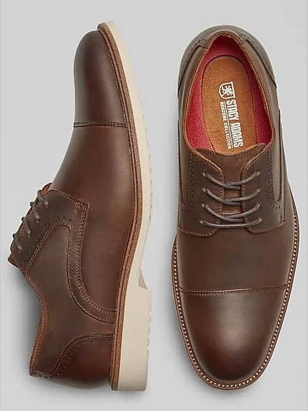 Stacy Adams Men's Wesbridge Crazy Horse Leather Cap Toe Oxfords Brown Crazy Horse