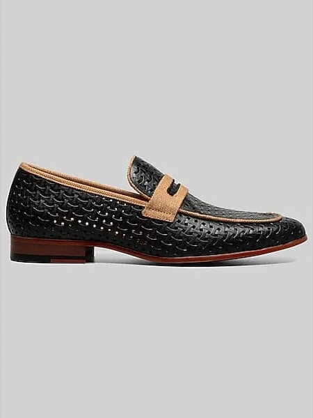 Stacy Adams Men's Winstead Moc Toe Saddle Loafers Black