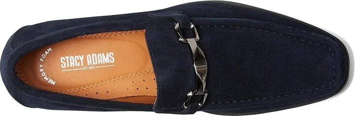 Stacy Adams Paragon Suede Slip On Loafer Men's Lace Up Wing Tip Shoes Navy Suede : 12 M, Leather - Image 2