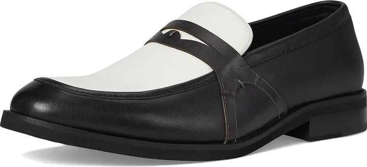 Stacy Adams Prichard Penny Slip-On Men's Lace Up Wing Tip Shoes Black/Gray/White : 10 M, Leather - Image 5