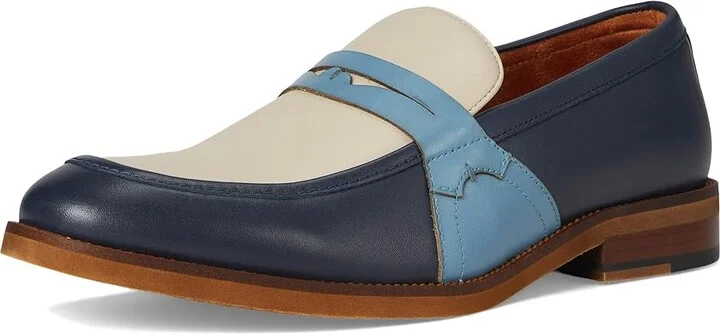 Stacy Adams Prichard Penny Slip-On Men's Lace Up Wing Tip Shoes Navy : 10.5 M, Leather - Image 5