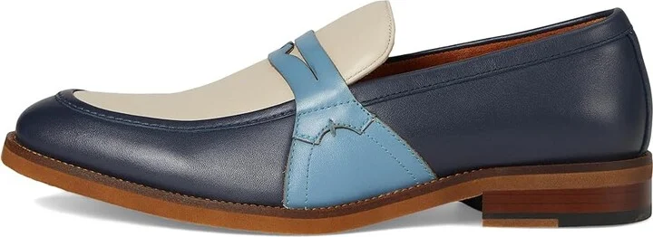 Stacy Adams Prichard Penny Slip-On Men's Lace Up Wing Tip Shoes Navy : 10.5 M, Leather - Image 6