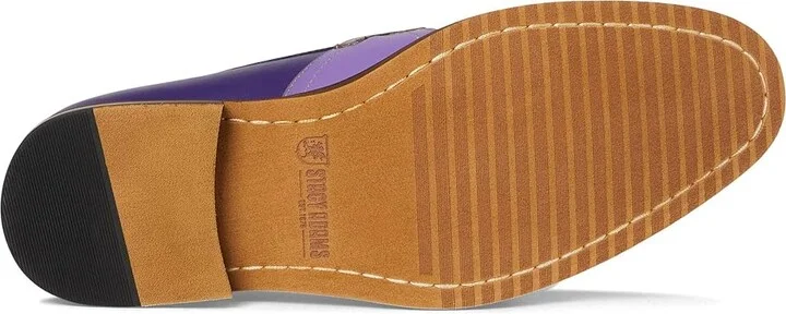 Stacy Adams Prichard Penny Slip-On Men's Lace Up Wing Tip Shoes Purple : 10 M, Leather - Image 3