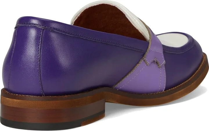 Stacy Adams Prichard Penny Slip-On Men's Lace Up Wing Tip Shoes Purple : 10 M, Leather - Image 4