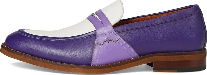 Stacy Adams Prichard Penny Slip-On Men's Lace Up Wing Tip Shoes Purple : 10 M, Leather - Image 6