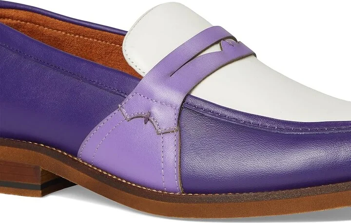 Stacy Adams Prichard Penny Slip-On Men's Lace Up Wing Tip Shoes Purple : 10 M, Leather - Image 7