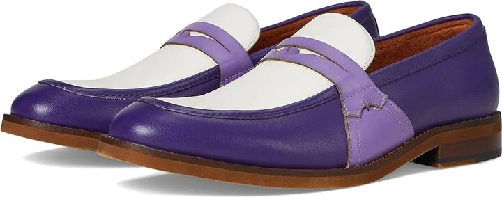 Stacy Adams Prichard Penny Slip-On Men's Lace Up Wing Tip Shoes Purple : 10 M, Leather