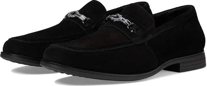 Stacy Adams Ravelle Moc Toe Bit Slip-On Men's Lace Up Wing Tip Shoes Black Suede : 11.5 M, Microfiber/Rubber/Suede