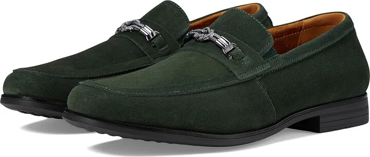Stacy Adams Ravelle Moc Toe Bit Slip-On Men's Lace Up Wing Tip Shoes Green Suede : 9 M, Microfiber/Rubber/Suede