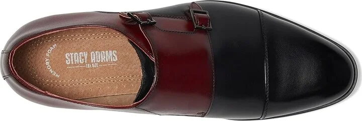 Stacy Adams Raythorne Cap Toe Double Monk Men's Lace Up Wing Tip Shoes Black : 8.5 M, Leather - Image 2