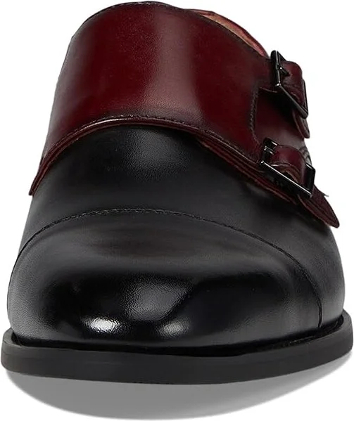Stacy Adams Raythorne Cap Toe Double Monk Men's Lace Up Wing Tip Shoes Black : 8.5 M, Leather - Image 5