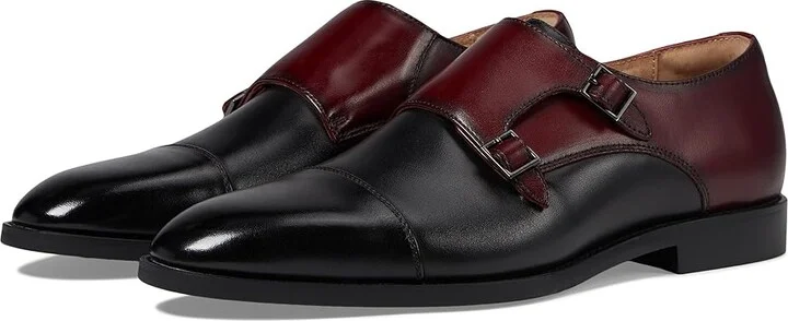 Stacy Adams Raythorne Cap Toe Double Monk Men's Lace Up Wing Tip Shoes Black : 8.5 M, Leather