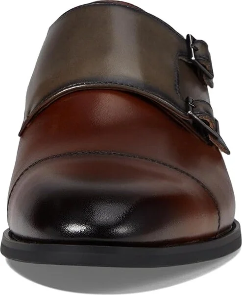 Stacy Adams Raythorne Cap Toe Double Monk Men's Lace Up Wing Tip Shoes Brown/Gray : 7.5 M, Leather - Image 5