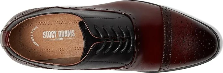Stacy Adams Reynolds Cap Toe Lace-Up Men's Lace Up Wing Tip Shoes Burgundy : 7 M, Leather - Image 2