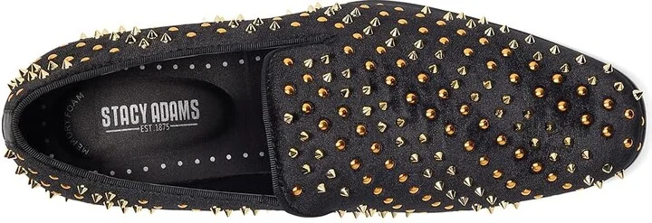 Stacy Adams Sabert Spike Studded Slip-On Men's Lace Up Wing Tip Shoes Black : 10.5 M, Synthetic/Textile/Velour - Image 2