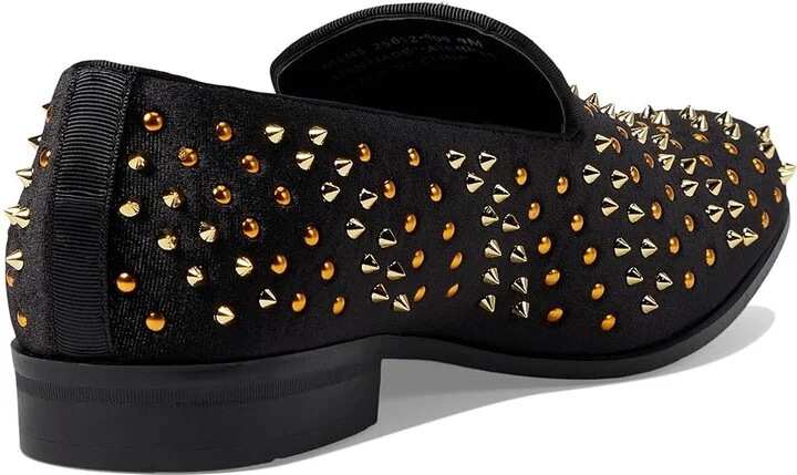 Stacy Adams Sabert Spike Studded Slip-On Men's Lace Up Wing Tip Shoes Black : 10.5 M, Synthetic/Textile/Velour - Image 4