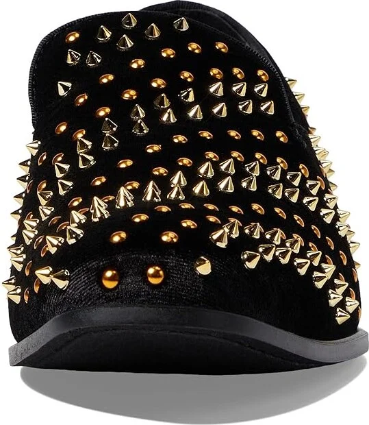 Stacy Adams Sabert Spike Studded Slip-On Men's Lace Up Wing Tip Shoes Black : 10.5 M, Synthetic/Textile/Velour - Image 5