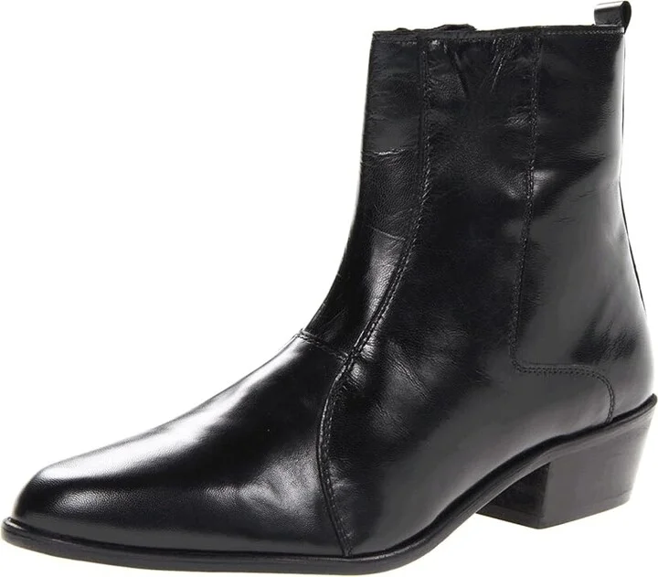 Stacy Adams Santos Plain Toe Side Zip Boot Men's Shoes Black Leather : 7 D - Medium - Image 2