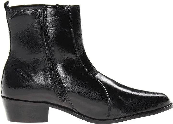 Stacy Adams Santos Plain Toe Side Zip Boot Men's Shoes Black Leather : 7 D - Medium - Image 8