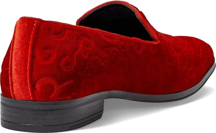 Stacy Adams Saunders Velour Slip-On Men's Shoes Red : 7 M, Textile - Image 4