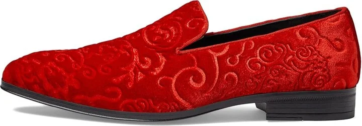 Stacy Adams Saunders Velour Slip-On Men's Shoes Red : 7 M, Textile - Image 5