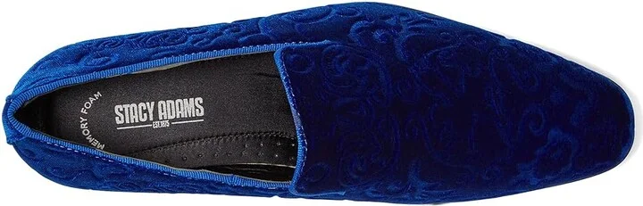 Stacy Adams Saunders Velour Slip-On Men's Shoes Royal Blue : 7 M, Textile - Image 2