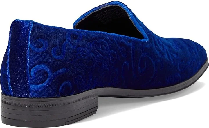 Stacy Adams Saunders Velour Slip-On Men's Shoes Royal Blue : 7 M, Textile - Image 4