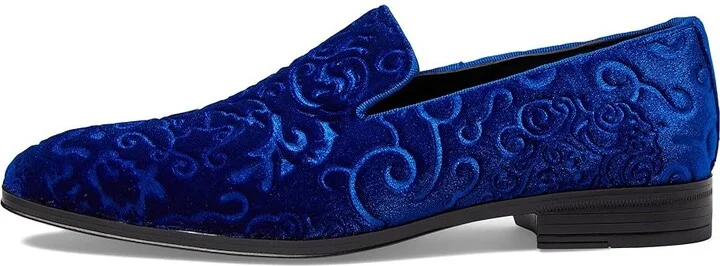 Stacy Adams Saunders Velour Slip-On Men's Shoes Royal Blue : 7 M, Textile - Image 6