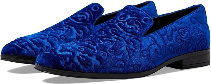 Stacy Adams Saunders Velour Slip-On Men's Shoes Royal Blue : 7 M, Textile