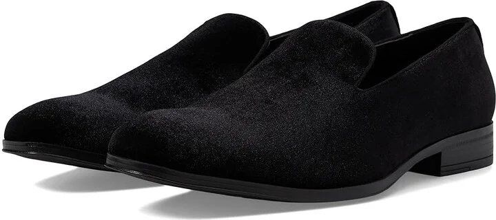 Stacy Adams Savian Velour Slip-On Men's Lace Up Wing Tip Shoes Black : 7.5 M, Mesh/Rubber/Satin