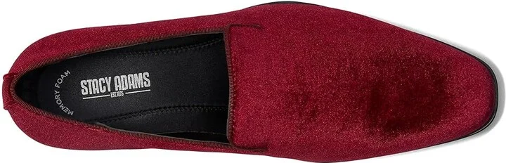 Stacy Adams Savian Velour Slip-On Men's Lace Up Wing Tip Shoes Cranberry : 8 M, Mesh/Rubber/Satin - Image 2