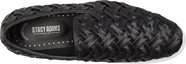 Stacy Adams Savoir Satin Slip-On Men's Lace Up Wing Tip Shoes Black : 8.5 M, Polyester - Image 2