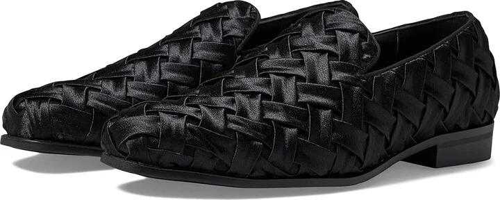 Stacy Adams Savoir Satin Slip-On Men's Lace Up Wing Tip Shoes Black : 8.5 M, Polyester