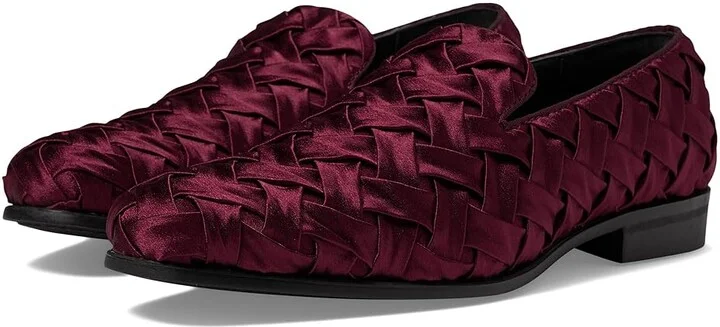 Stacy Adams Savoir Satin Slip-On Men's Lace Up Wing Tip Shoes Burgundy : 7 M