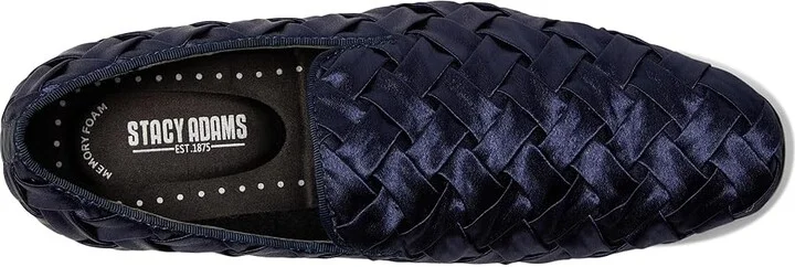 Stacy Adams Savoir Satin Slip-On Men's Lace Up Wing Tip Shoes Navy : 8.5 M - Image 2