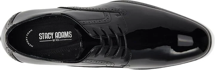 Stacy Adams Scottie Lace-Up Men's Lace Up Wing Tip Shoes Black Patent : 8 W, Leather - Image 2