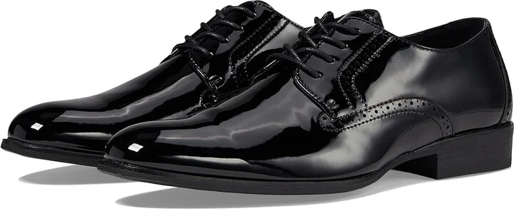 Stacy Adams Scottie Lace-Up Men's Lace Up Wing Tip Shoes Black Patent : 8 W, Leather