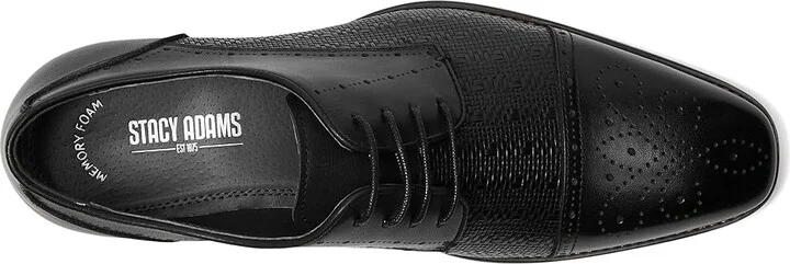 Stacy Adams Silsbury Cap Toe Lace-Up Men's Lace Up Wing Tip Shoes Black : 10.5 M, Lace/Leather/Rubber - Image 2
