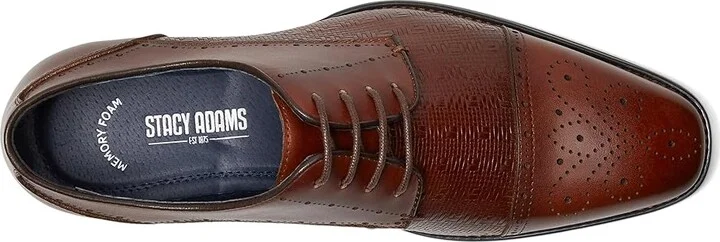 Stacy Adams Silsbury Cap Toe Lace-Up Men's Lace Up Wing Tip Shoes Cognac : 10 M, Lace/Leather/Rubber - Image 2