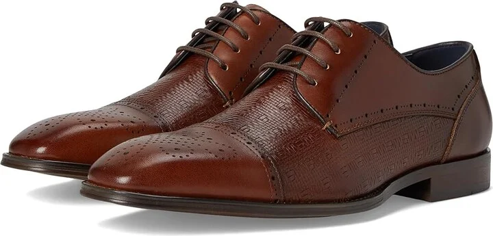 Stacy Adams Silsbury Cap Toe Lace-Up Men's Lace Up Wing Tip Shoes Cognac : 10 M, Lace/Leather/Rubber