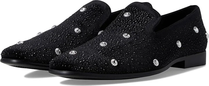 Stacy Adams Spangle Rhinestone Slip-On Men's Lace Up Wing Tip Shoes Black/Silver : 7.5 M, Leather
