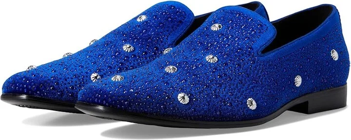 Stacy Adams Spangle Rhinestone Slip-On Men's Lace Up Wing Tip Shoes Royal : 8 M, Leather