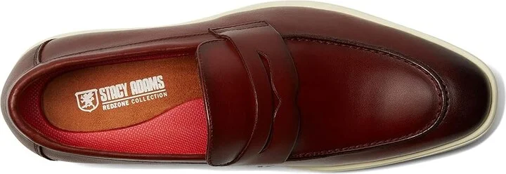 Stacy Adams Spencer Penny Slip-On Men's Lace-up Boots Burgundy : 11 M, Leather/Rubber - Image 2