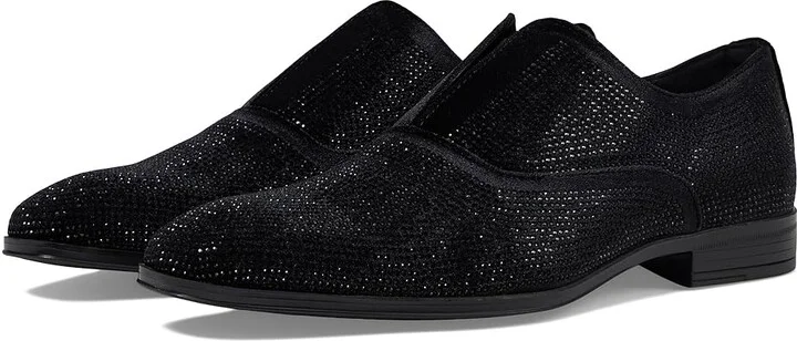 Stacy Adams Starleigh Rhinestone Slip-On Men's Lace Up Wing Tip Shoes Black : 7 M, Leather