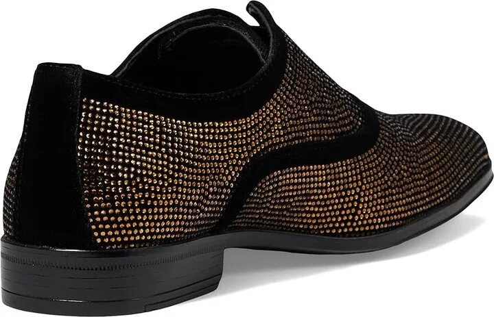 Stacy Adams Starleigh Rhinestone Slip-On Men's Lace Up Wing Tip Shoes Black/Gold : 14 M, Leather - Image 4