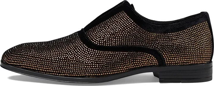 Stacy Adams Starleigh Rhinestone Slip-On Men's Lace Up Wing Tip Shoes Black/Gold : 14 M, Leather - Image 6