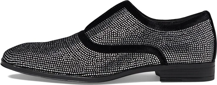 Stacy Adams Starleigh Rhinestone Slip-On Men's Lace Up Wing Tip Shoes Black/Silver : 9.5 M, Leather - Image 6