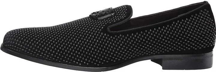 Stacy Adams Swagger Studded Ornament Loafer Men's Shoes Black : 7 D - Medium, Velvet - Image 7